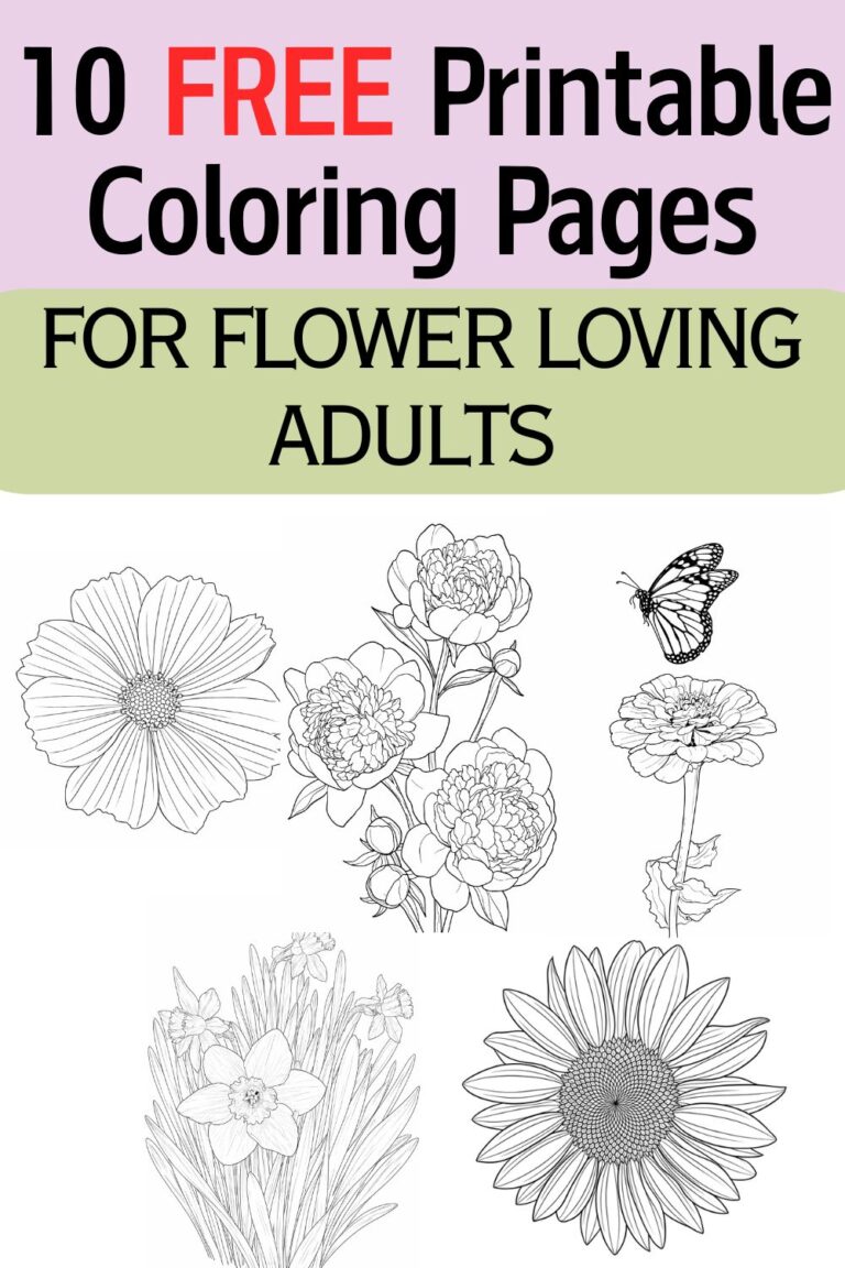 10 Free Adult Coloring Pages : For Flower Lovers