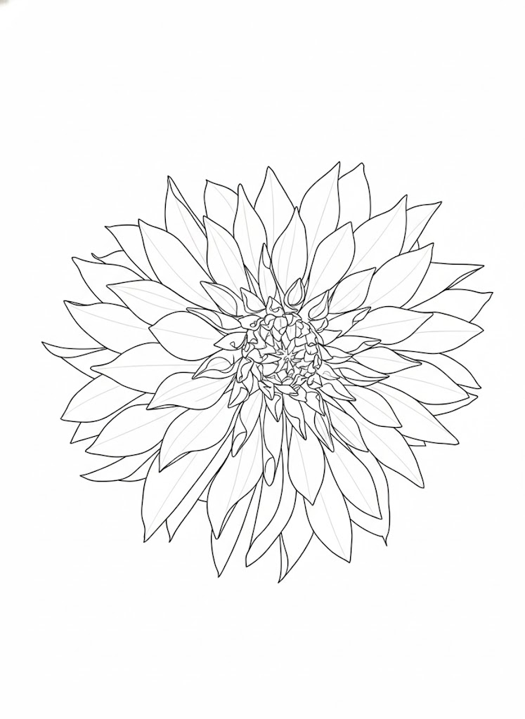 dahlia flower coloring page