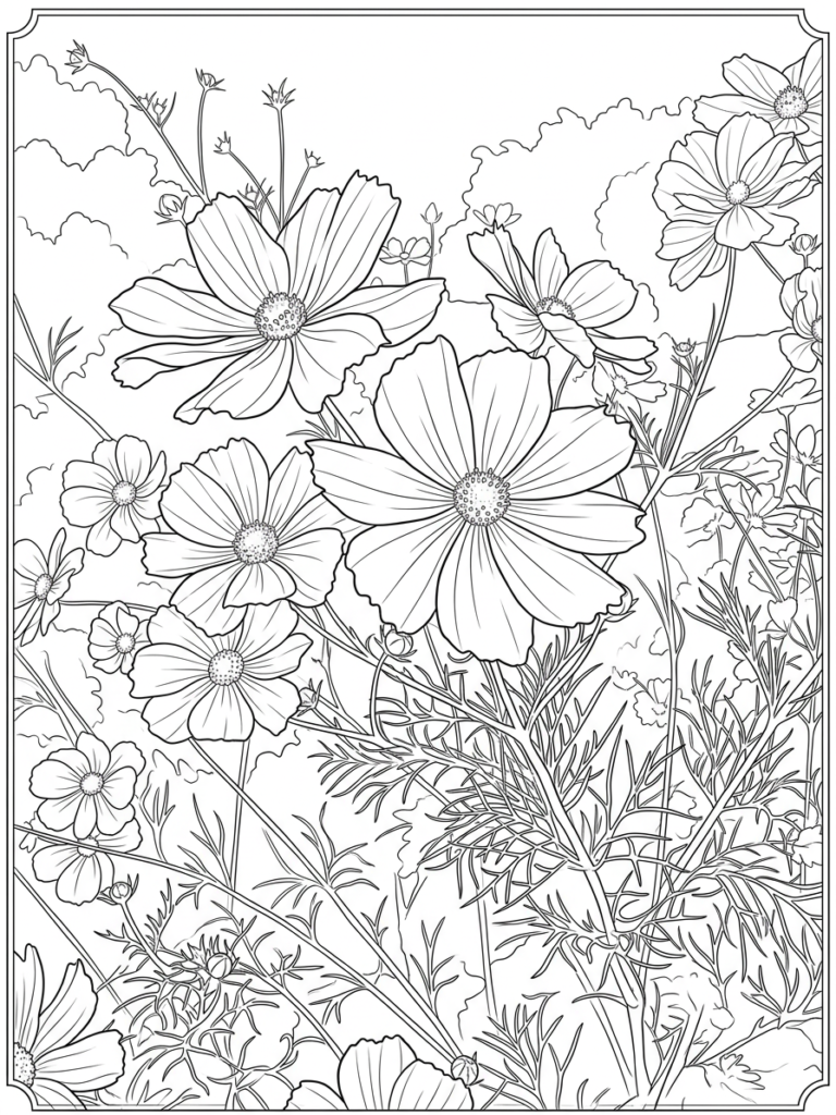Free Printable Coloring Pages Cosmo Flowers